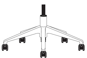 White powdercoat base - includes white powdercoat base, 5" white cylinder and carpet casters - WW25